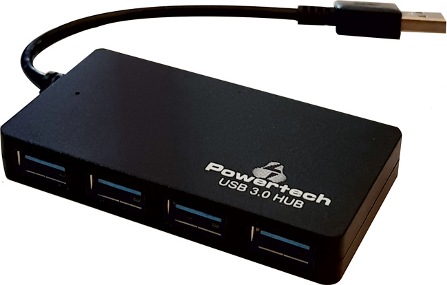 USB HUB 4 PORT 4xUSB 3.0 POWERTECH BLACK