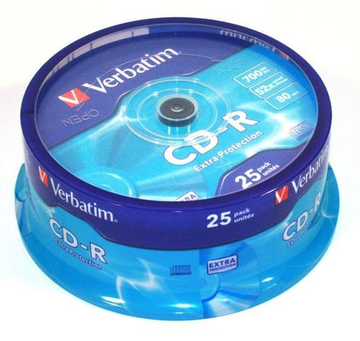 CD-R VERBATIM 700mb 52x (25 PACK)