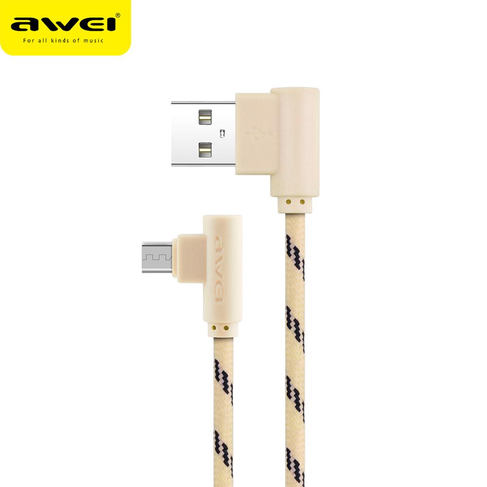 DATA CABLE AWEI MICRO USB 1M L TYPE