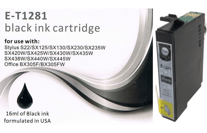 ΣΥΜΒΑΤΟ ΜΕΛΑΝΙ ΓΙΑ EPSON E-1281 BLACK