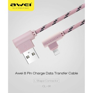 DATA CABLE AWEI IPHONE 5/6 1M L TYPE