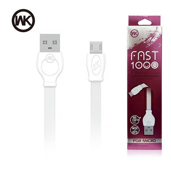 ΚΑΛΩΔΙΟ USB MICRO WK FAST 1000mm WHT