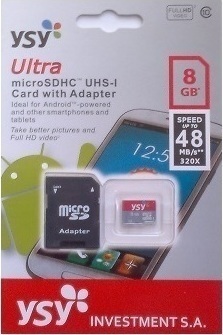 ΜΝΗΜΗ MICRO SD 8GB YSY