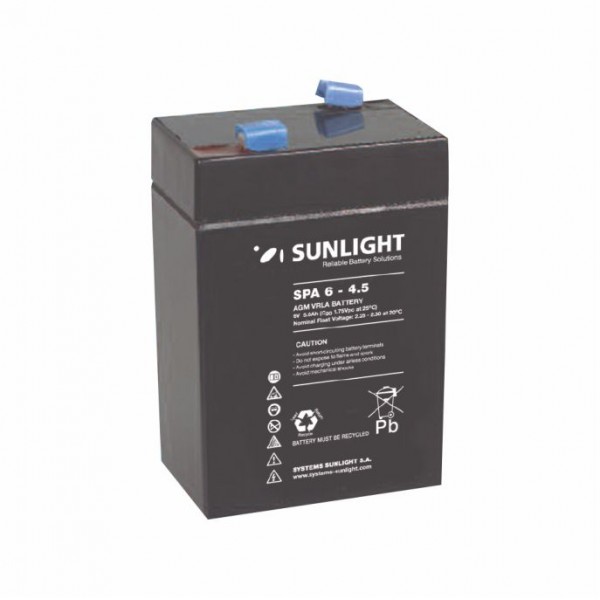 ΜΠΑΤΑΡΙΑ ΜΟΛΥΒΔΟΥ 6V 4.5AH SUNLIGHT