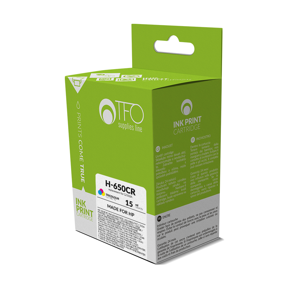 ΣΥΜΒΑΤΟ ΜΕΛΑΝΙ TFO ΓΙΑ HP 650CR COLOR 15ml