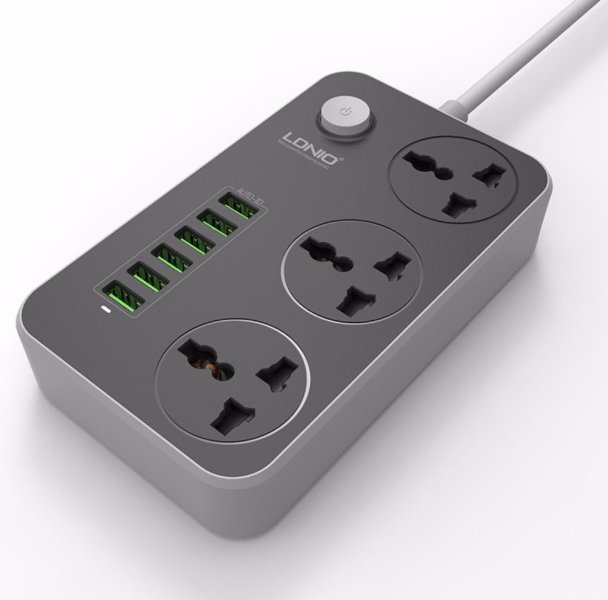 ΠΟΛΥΠΡΙΖΟ 3 ΘΥΡΕΣ ΚΑΙ  6 USB 3.4A LDNIO SC3604 (EU)
