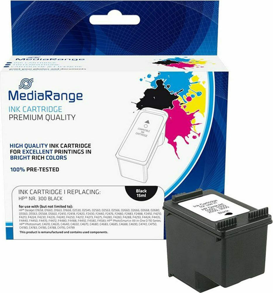 ΣΥΜΒΑΤΟ ΜΕΛΑΝΙ MEDIARANGE ΓΙΑ HP 300XL BLACK