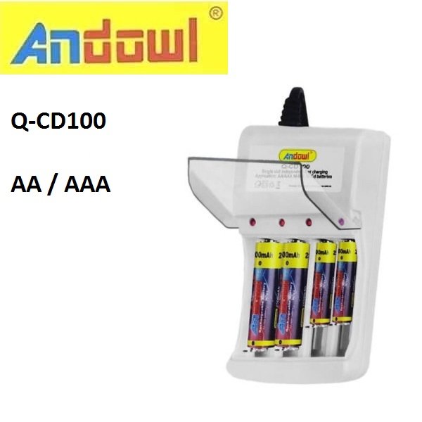 ΦΟΡΤΙΣΤΗΣ ΜΠΑΤΑΡΙΩΝ 2xAA+2xAAA ANDOWL Q-CD100