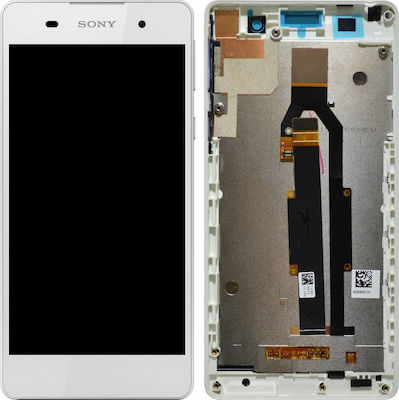 ΟΘΟΝΗ LCD ΓΙΑ SONY XPERIA E5 WHITE + FRAME ORIGINAL