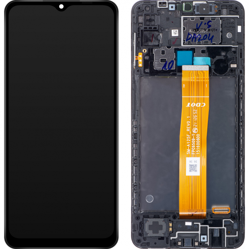 LCD ORIGINAL SAMSUNG A12 A125F BLACK GH82-24708A-GH82-24709A SERVICE PACK WITH BATTERY