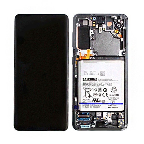 LCD ORIGINAL SAMSUNG S21 ULTRA 5G G998 PHANTOM SILVER ΜΕ ΜΠΑΤΑΡΙΑ GH82-24590B