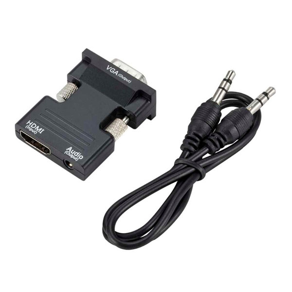 ADAPTOR HDMI (F) ΣΕ VGA (M) + AUDIO FULL HD BLACK