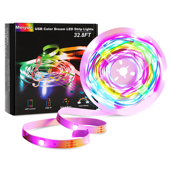 LED STRIP LIGHT RAINBOW WITH SOUND SENSOR AND REMOTE