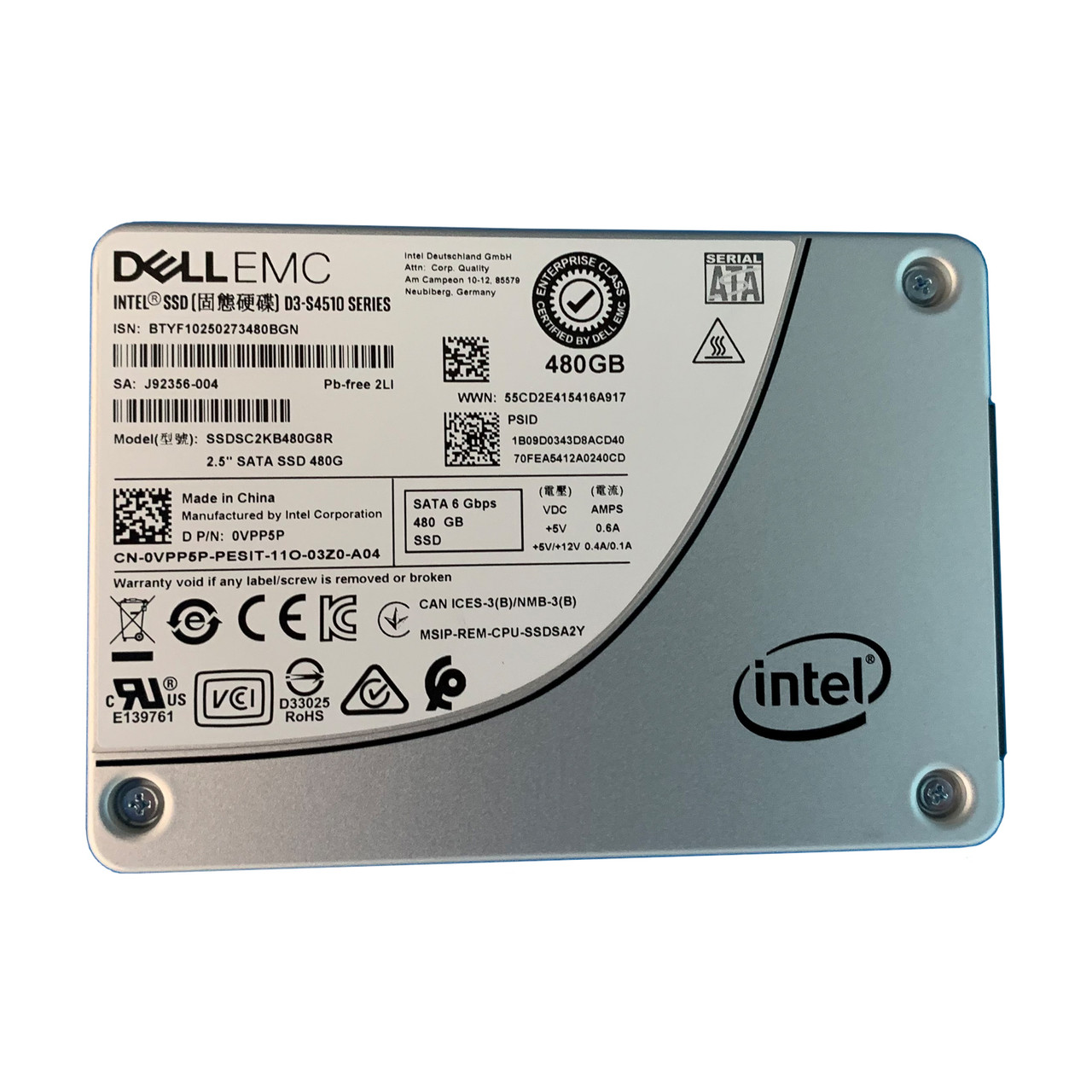 ΔΙΣΚΟΣ SSD DELL EMC D3-S4510 480GB (REFURBISHED)