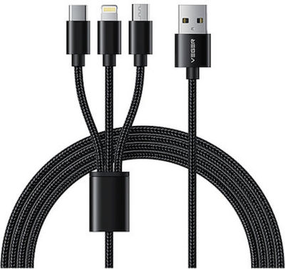 OTG 3 IN 1 USB ΣΕ TYPE-C/LIGHTNING/MICRO USB