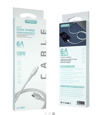 ΚΑΛΩΔΙΟ ΦΟΡΤΙΣΗΣ MICRO USB 6A TREQA CA-8641 QUICK CHARGE