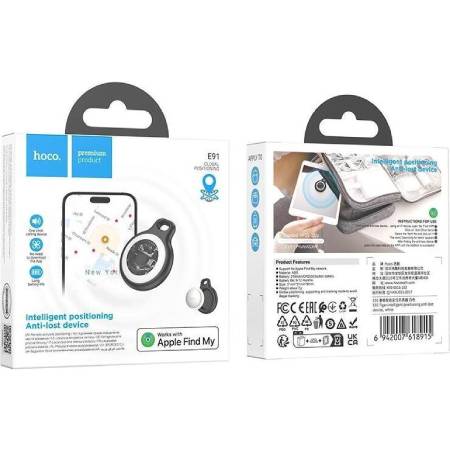 HOCO TAG E91 TIGER INTELLIGENT POSITIONING ANTI-LOST DEVICE WHITE (WORKS WITH APPLE FIND MY)