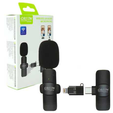 ΜΙΚΡΟΦΩΝΟ GREEN LYCA GL69371 WIRELESS LAVALIER MICROPHONE FOR TYPE-C WITH LIGHTNING ADAPTER