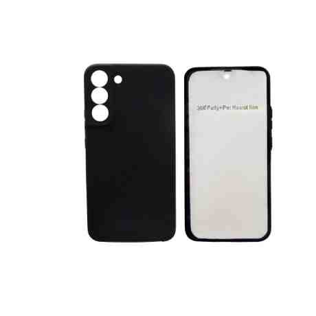 ΘΗΚΗ ΚΙΝΗΤΟΥ ΣΙΛΙΚΟΝΗΣ 360 ΜΑΥΡΗ ΓΙΑ SAMSUNG S23 ULTRA