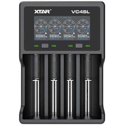 ΦΟΡΤΙΣΤΗΣ ΜΠΑΤΑΡΙΩΝ Li-ion/Ni-MH ΜΕΓΕΘΟΥΣ AA/AAA/D/18650/21700 XTAR VC4SL 4 ΘΕΣΕΩΝ