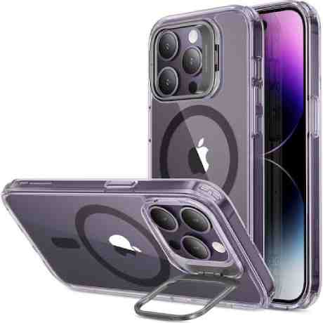 ΘΗΚΗ ΚΙΝΗΤΟΥ CLEAR MAGSAFE CAM STAND ΜΟΒ ΓΙΑ IPHONE 16 PRO MAX