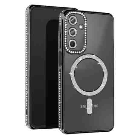ΘΗΚΗ ΚΙΝΗΤΟΥ MAGNETIC ΜΕ ΣΤΡΑΣ ΜΑΥΡΟ ΠΛΑΙΣΙΟ ΓΙΑ SAMSUNG A26 5G