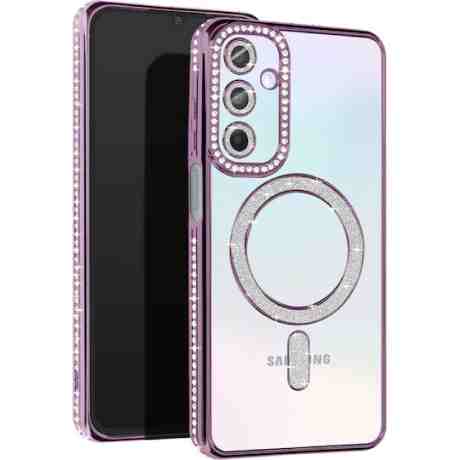 ΘΗΚΗ ΚΙΝΗΤΟΥ MAGNETIC ΜΕ ΣΤΡΑΣ ΜΟΒ ΠΛΑΙΣΙΟ ΓΙΑ SAMSUNG A26 5G