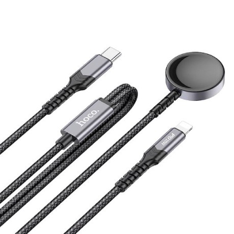 ΚΑΛΩΔΙΟ 2in1 TYPE-C (M) ΣΕ LIGHTNING + WIRELESS HOCO CW54 1.2m BLACK
